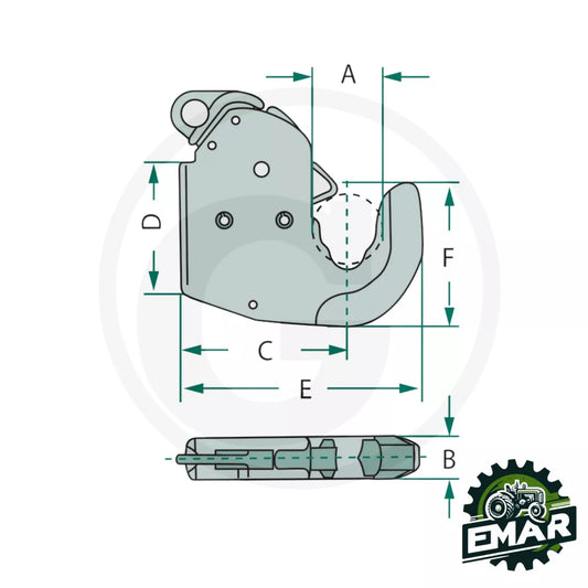 Gancio CDM rapido per braccio inferiore